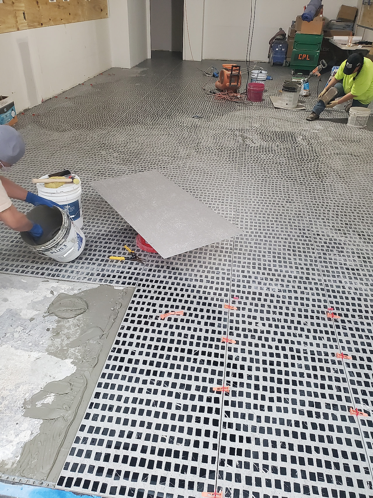 Large-format wall install